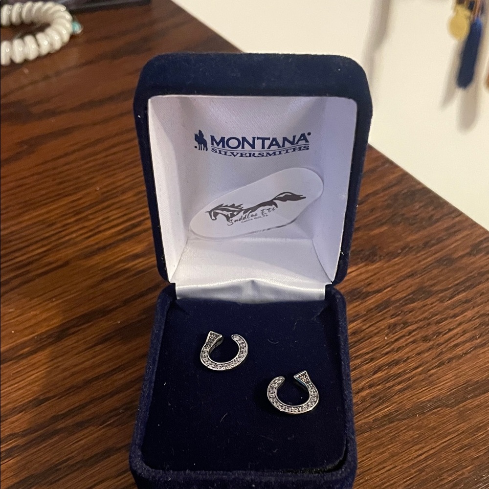 Montana Silversmiths Sparkling Silver Horseshoe Earrings
